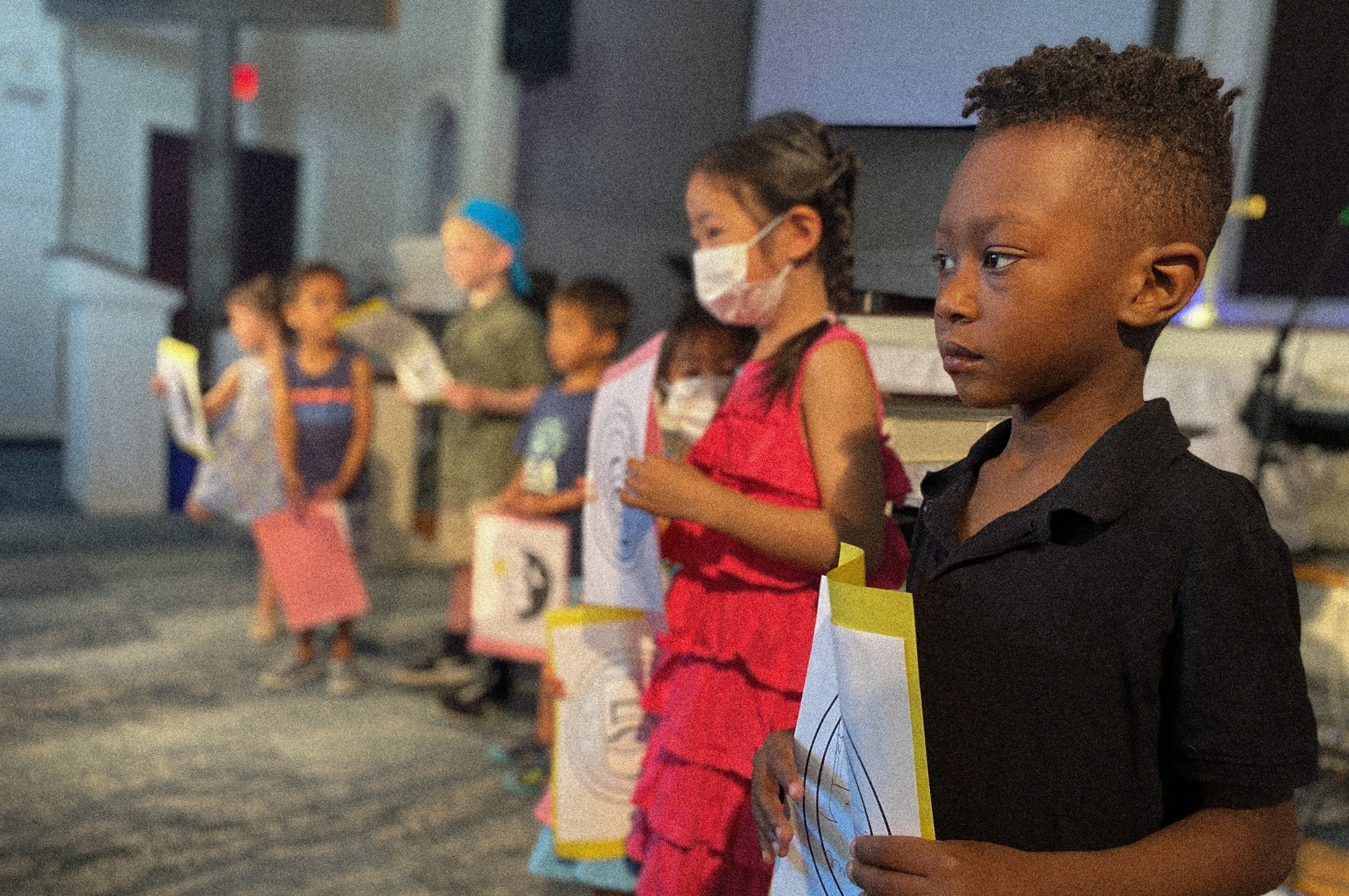 Kids presenting what they've learned in class on Kidsrock Sunday