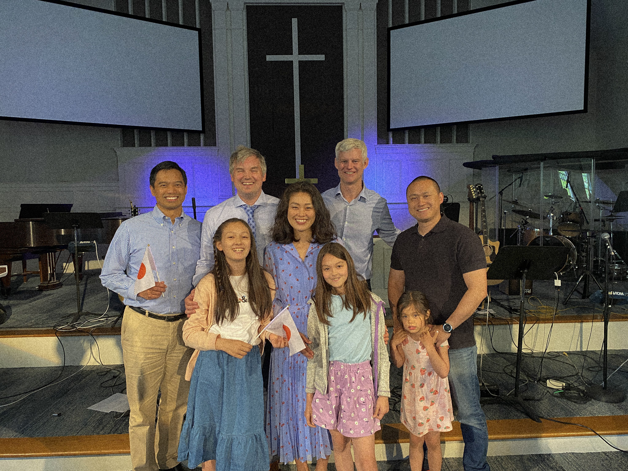 Pastors of Tokyo Life Church with their kids and some of our church board members during a visit
